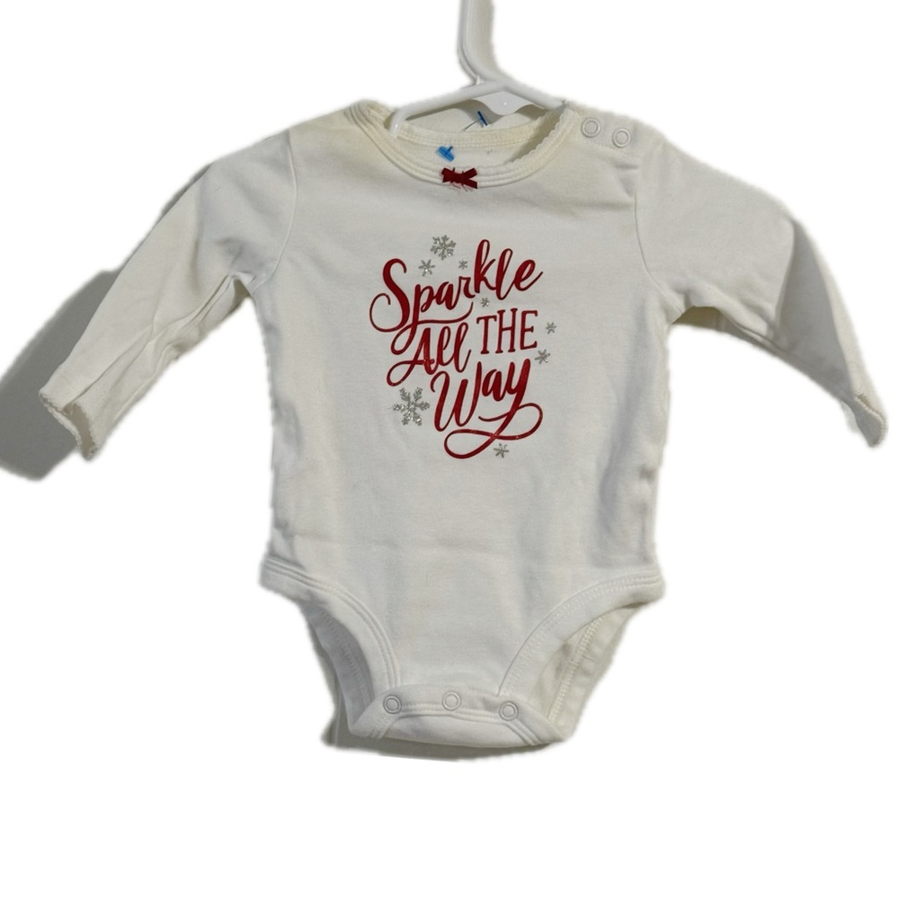 Carter's Cream 'Sparkle‎ All The Way' Bodysuit